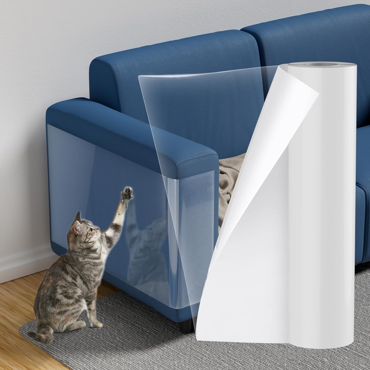 NO PINS Pain Cat Scratch Furniture Protector-12 Pack