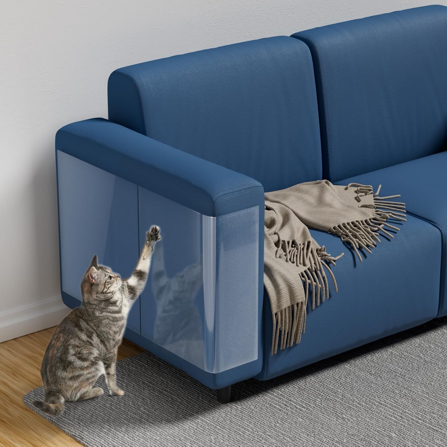 NO PINS Pain Cat Scratch Furniture Protector-12 Pack
